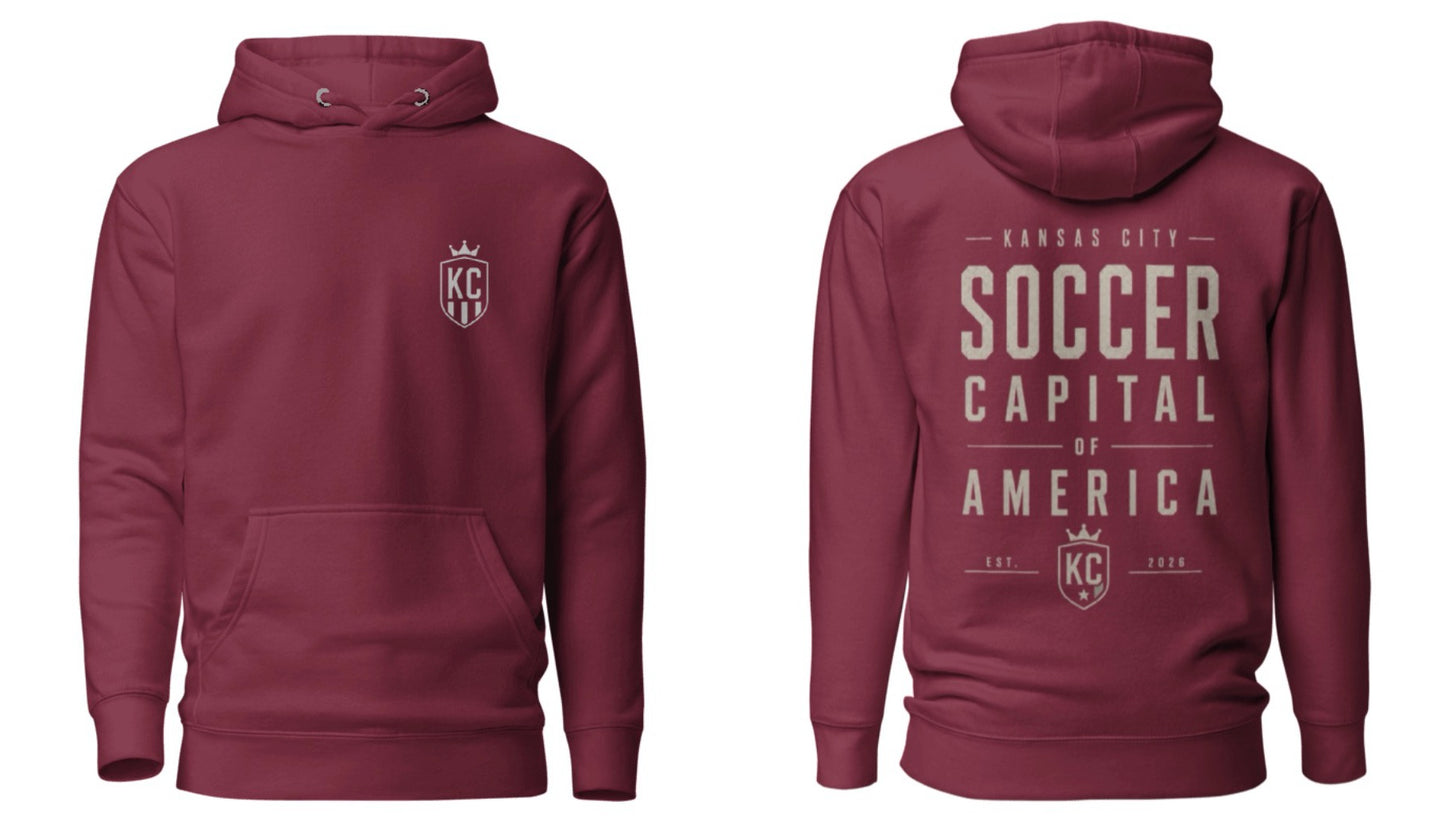 Soccer Capital Monochrome Back Graphic Hoodie