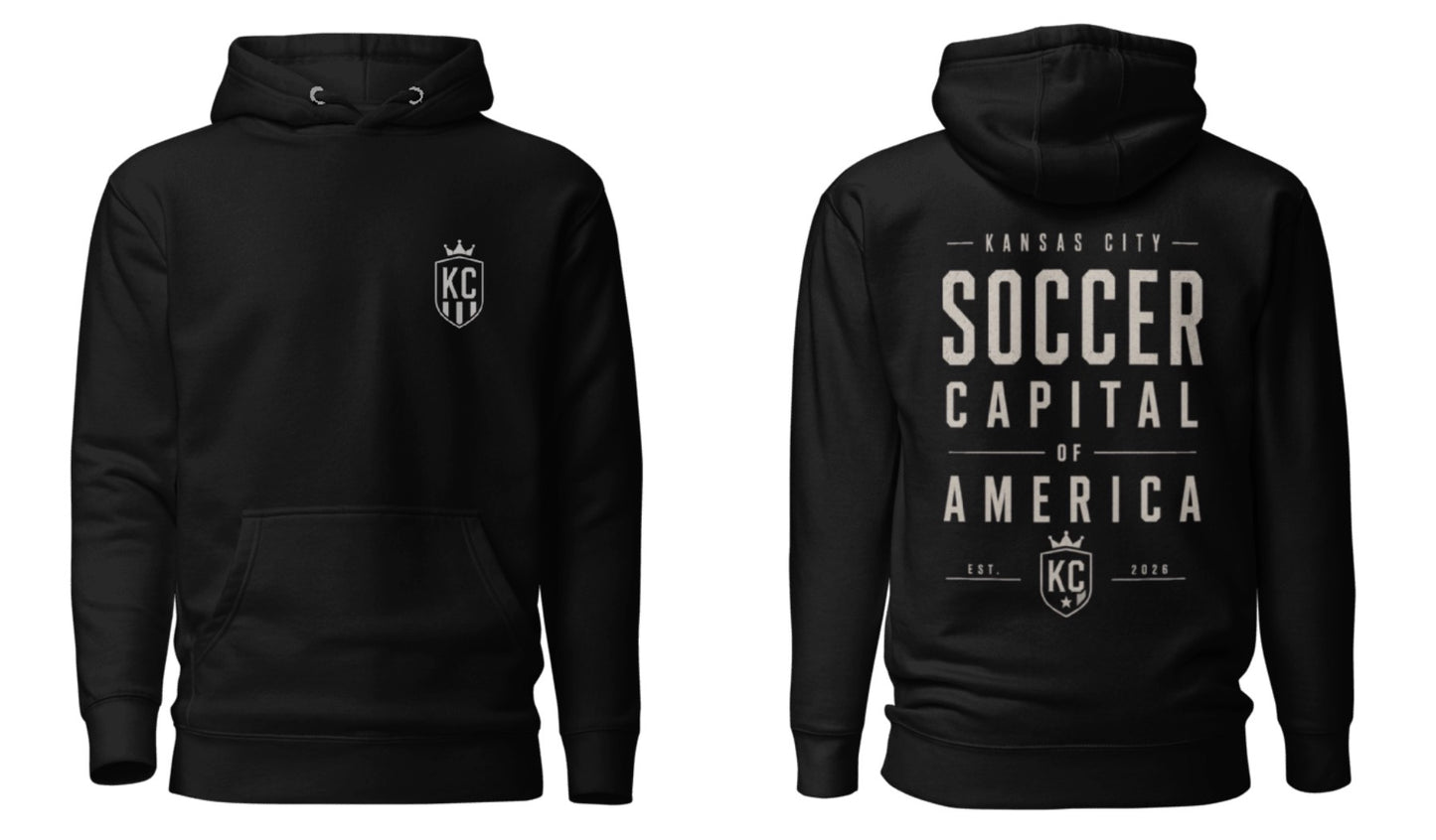 Soccer Capital Monochrome Back Graphic Hoodie