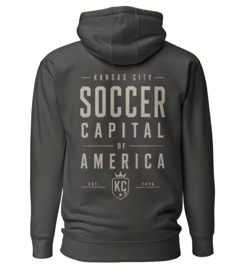 Soccer Capital Monochrome Back Graphic Hoodie