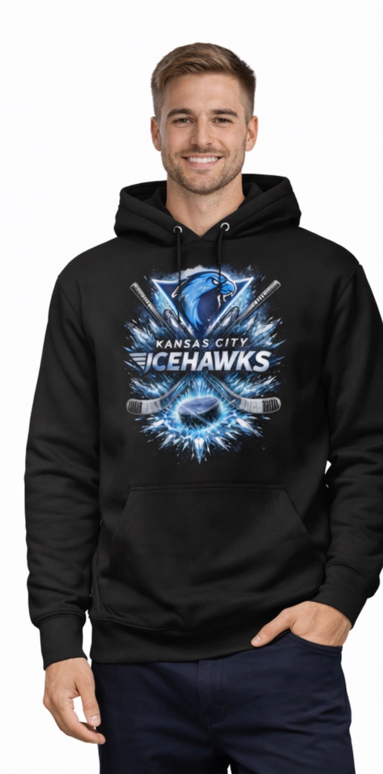 Icehawks Burst Logo Hoodie