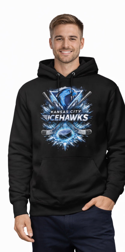 Icehawks Burst Logo Hoodie