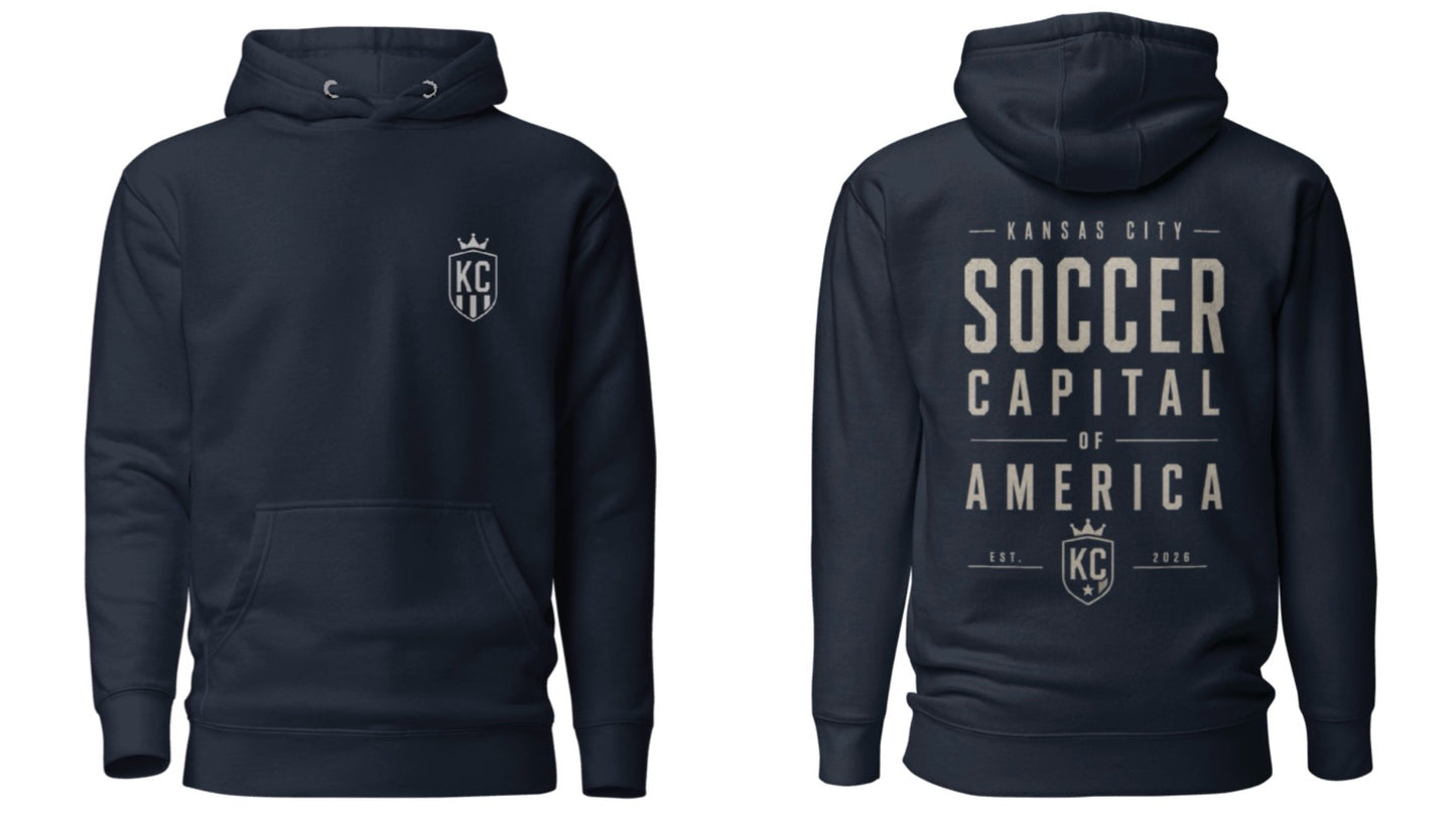 Soccer Capital Monochrome Back Graphic Hoodie