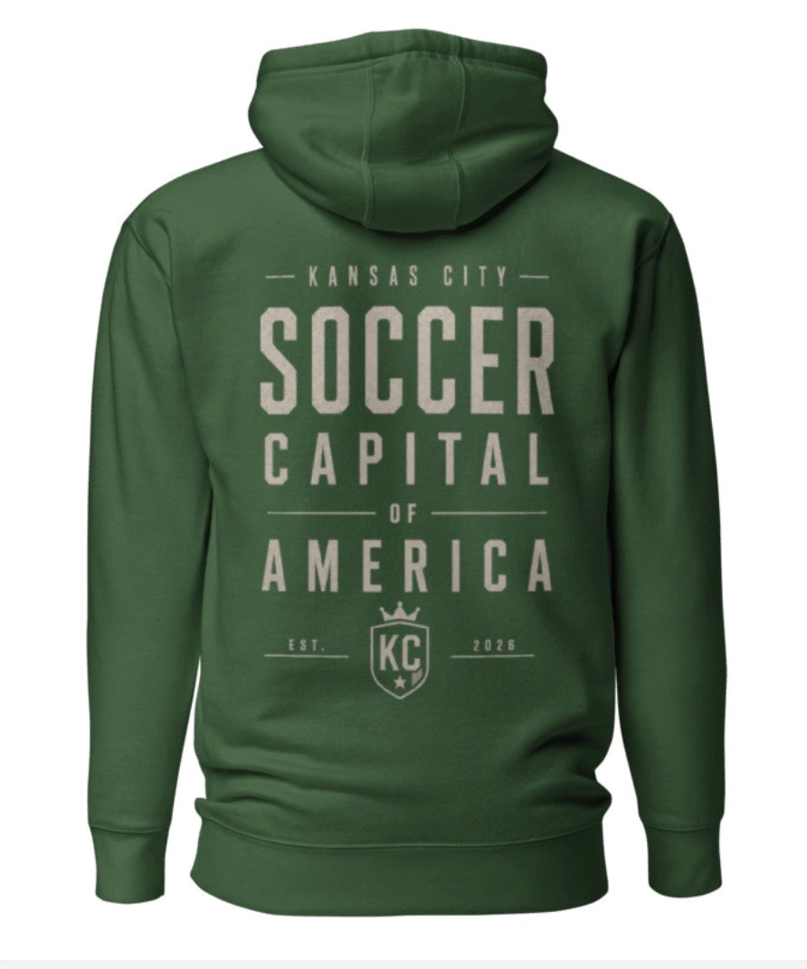 Soccer Capital Monochrome Back Graphic Hoodie