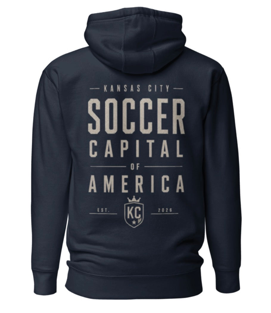 Soccer Capital Monochrome Back Graphic Hoodie