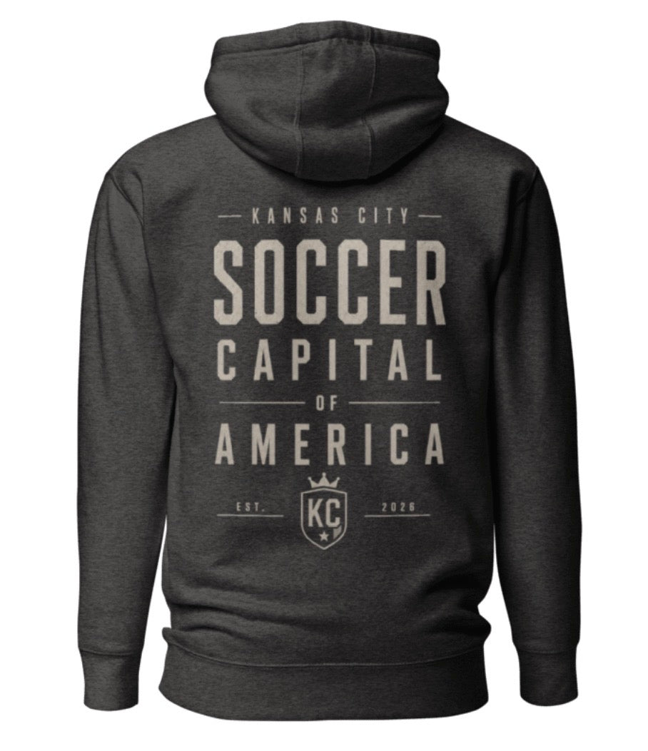 Soccer Capital Monochrome Back Graphic Hoodie