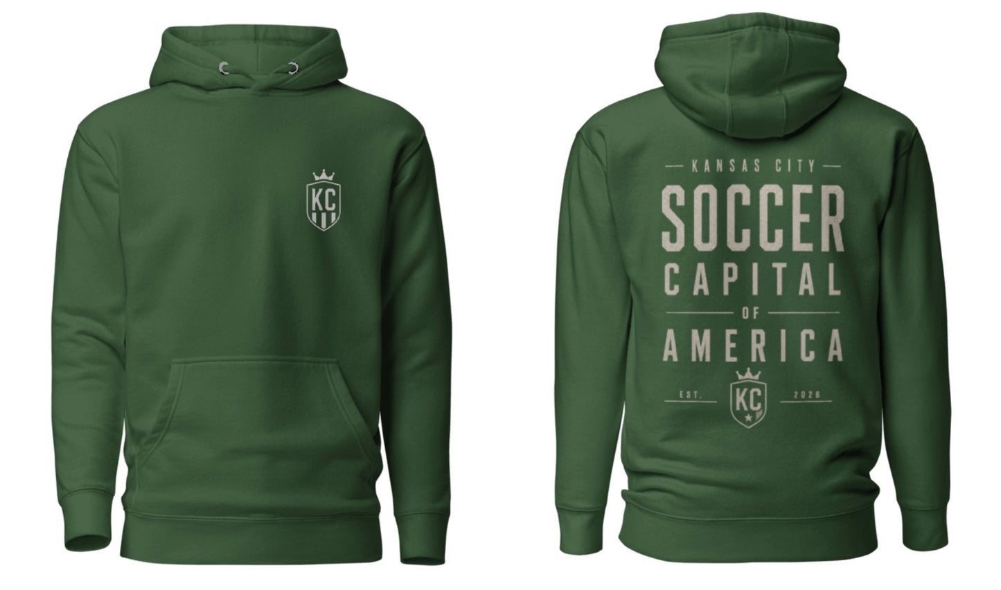 Soccer Capital Monochrome Back Graphic Hoodie