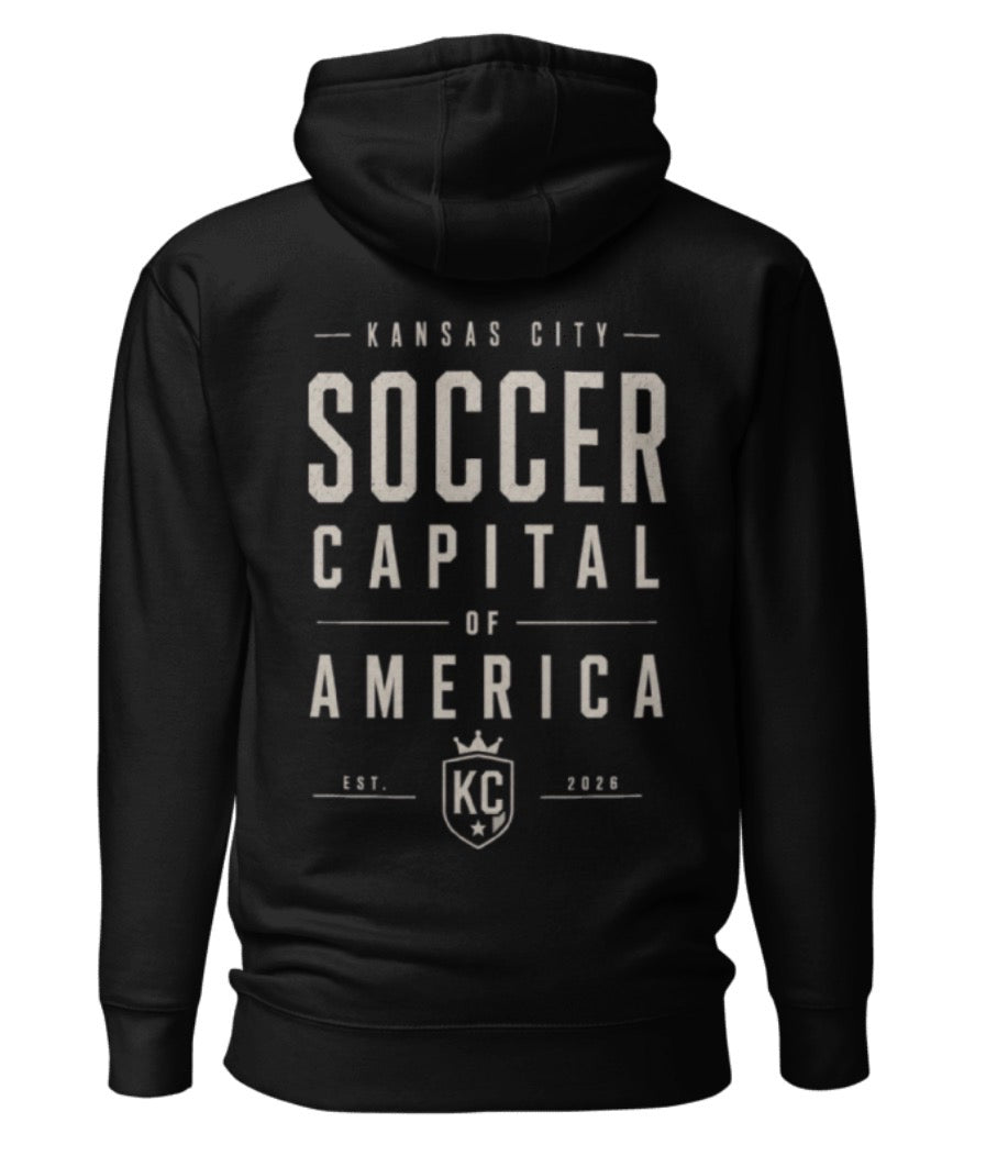 Soccer Capital Monochrome Back Graphic Hoodie