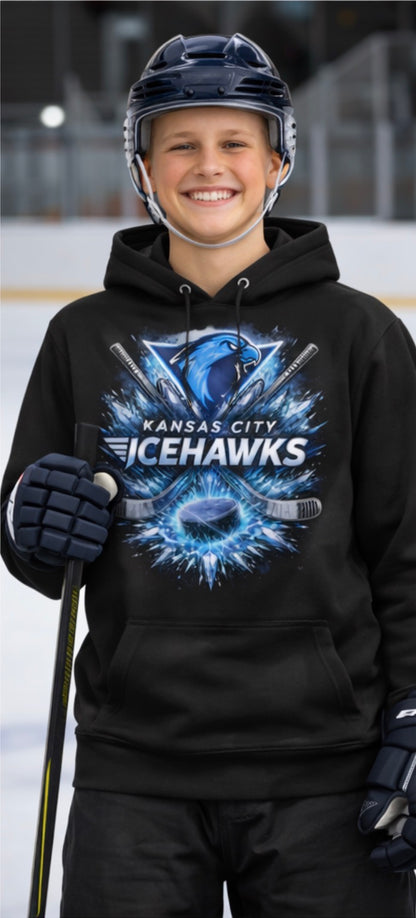 Icehawks Burst Logo Hoodie