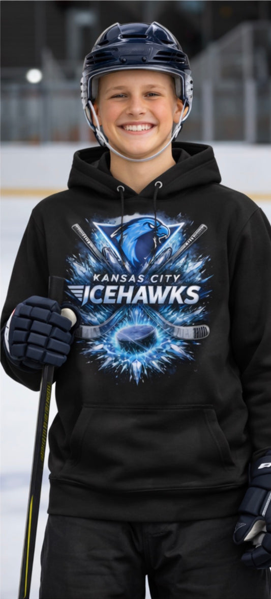 Icehawks Burst Logo Hoodie