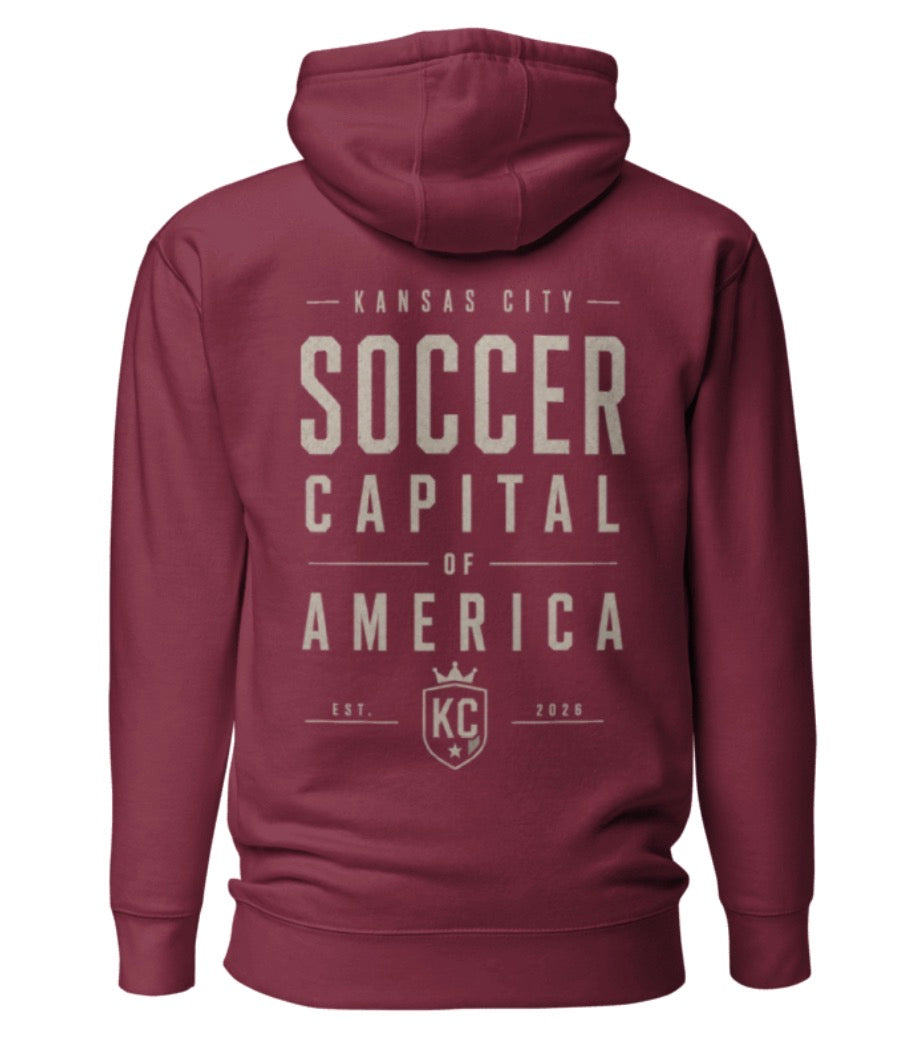 Soccer Capital Monochrome Back Graphic Hoodie