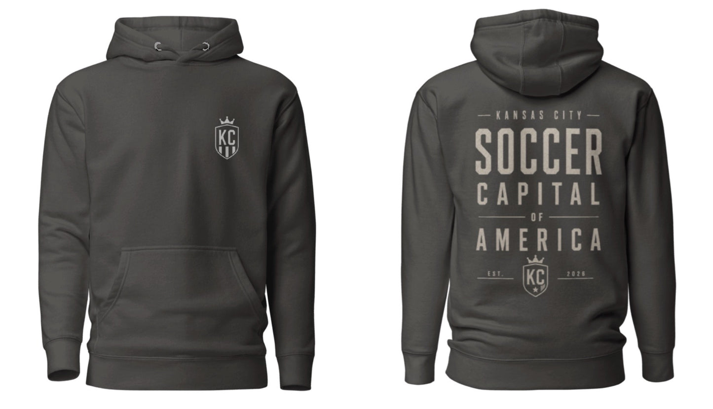 Soccer Capital Monochrome Back Graphic Hoodie