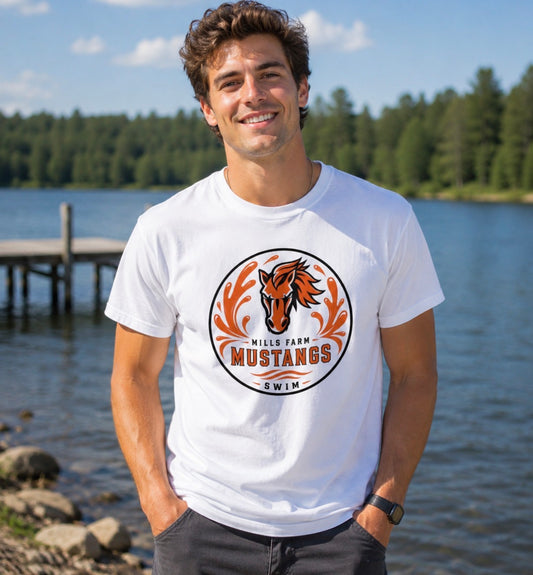 Mustangs Orange Liquid Tee Shirt