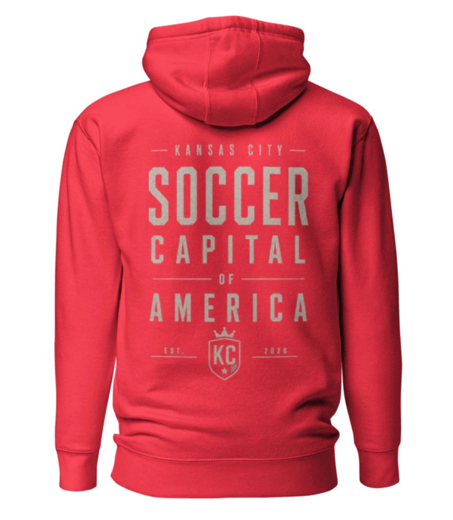 Soccer Capital Monochrome Back Graphic Hoodie