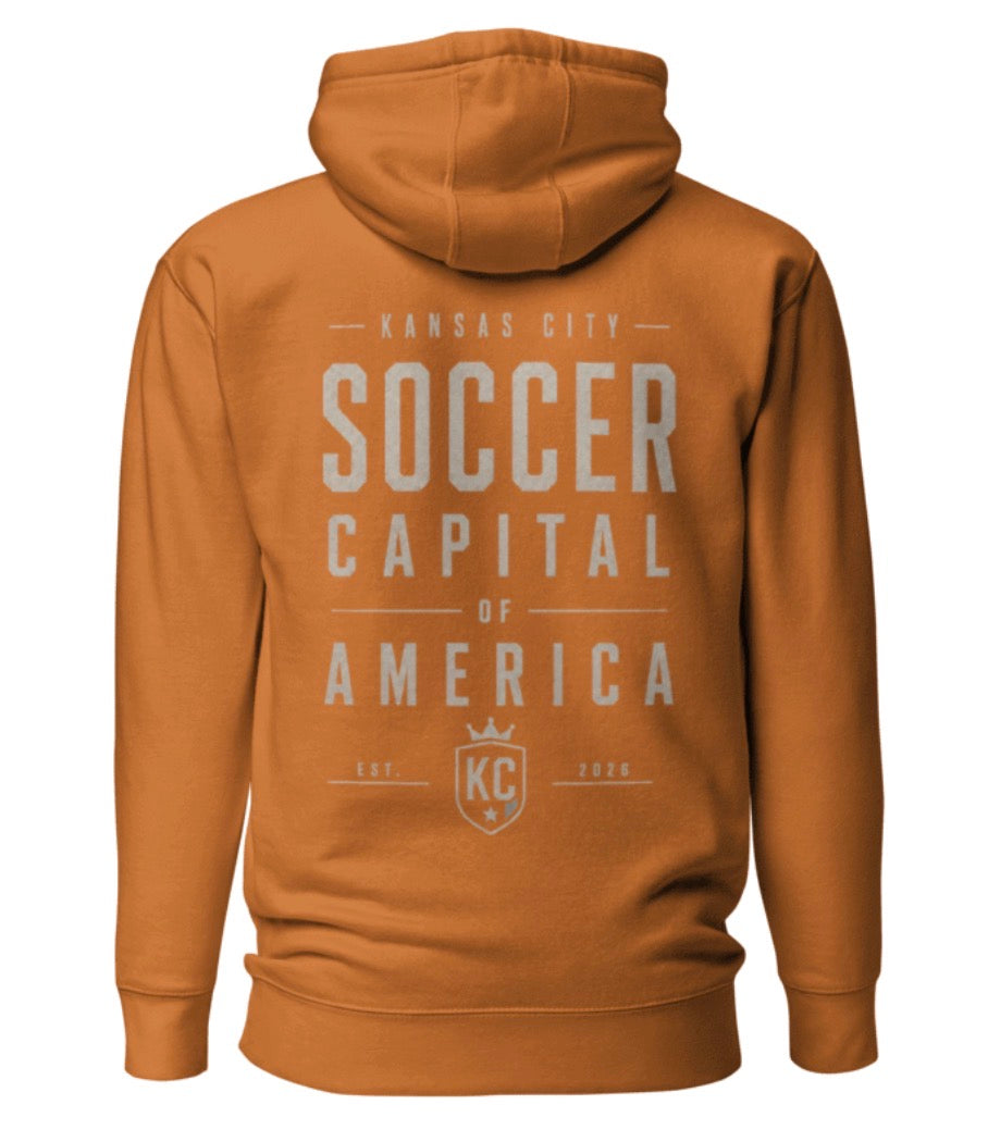 Soccer Capital Monochrome Back Graphic Hoodie