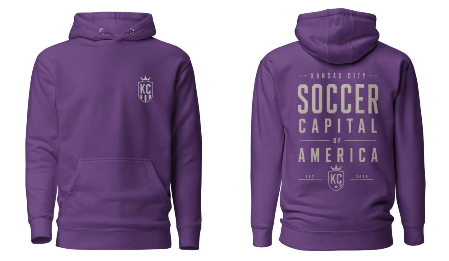 Soccer Capital Monochrome Back Graphic Hoodie
