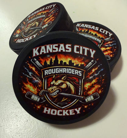 Roughriders Design Puck