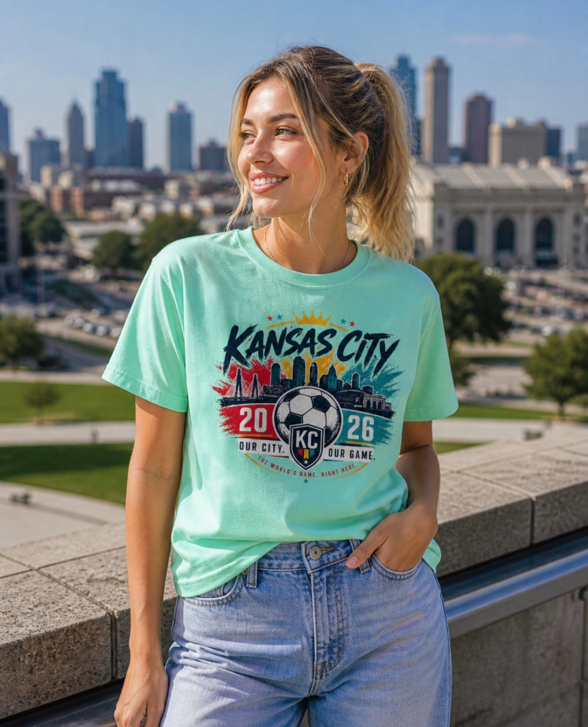 KC Soccer Skyline Tee Shirt