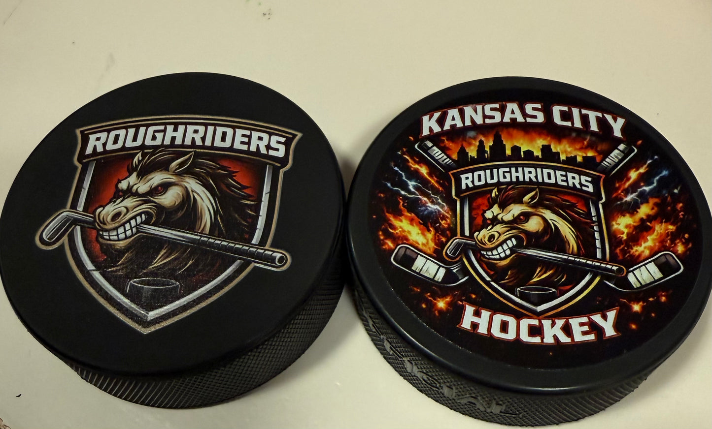 Roughriders Logo Puck