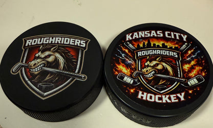 Roughriders Logo Puck