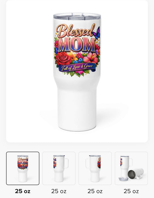 Blessed Mom Bright Travel Mug