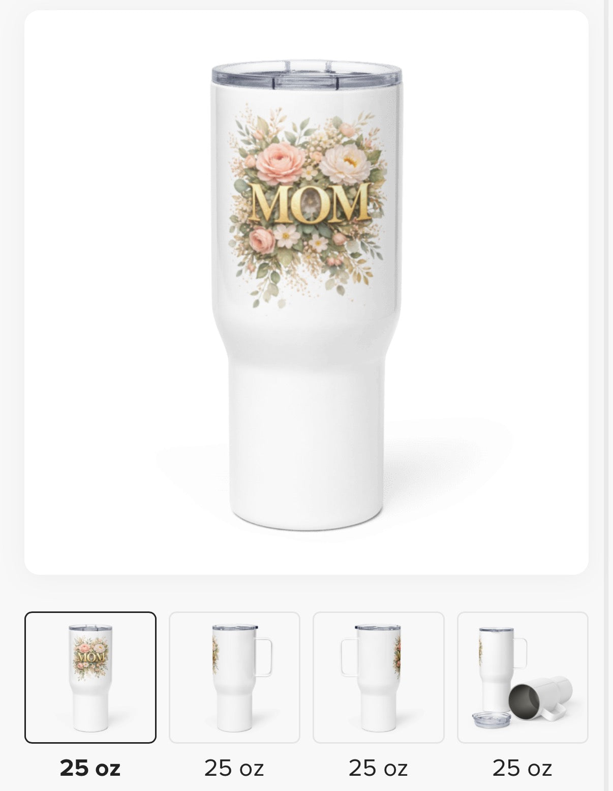 Mom Floral Travel Mug