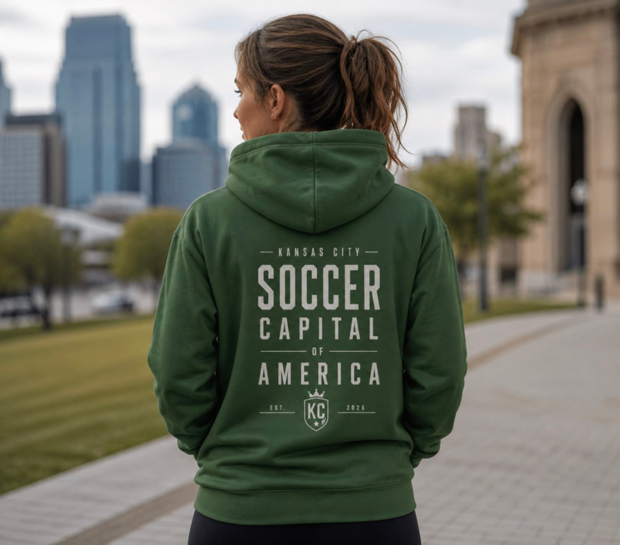 Soccer Capital Monochrome Back Graphic Hoodie